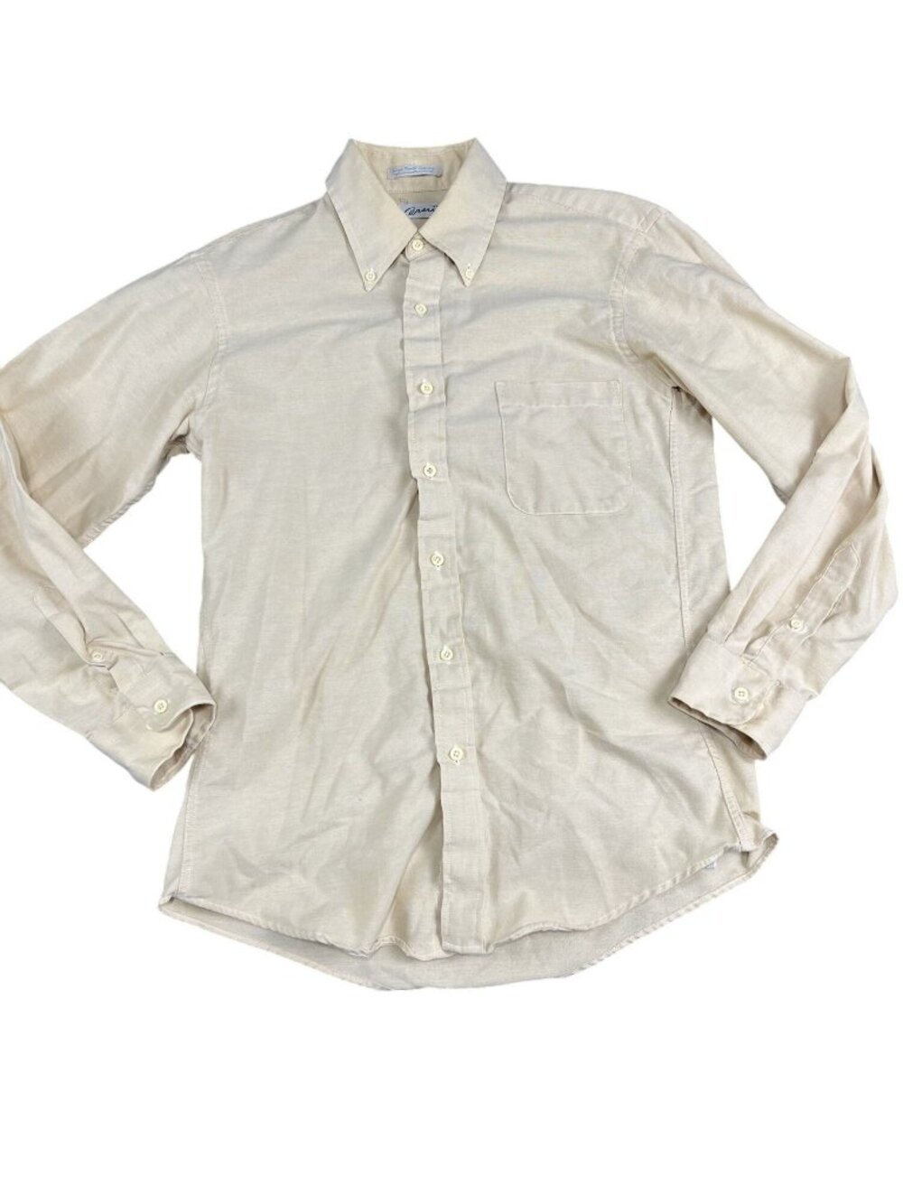 Vintage Arnie by Arnold Palmer Mens Beige Long Sleeve Button-Up Shirt Medium